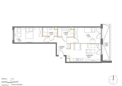 Plan 3 pok. 64m²