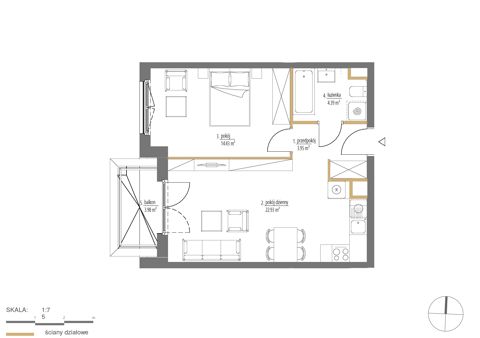 Plan 2 pok. 46m²