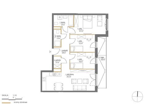 Plan 4 pok. 75m²