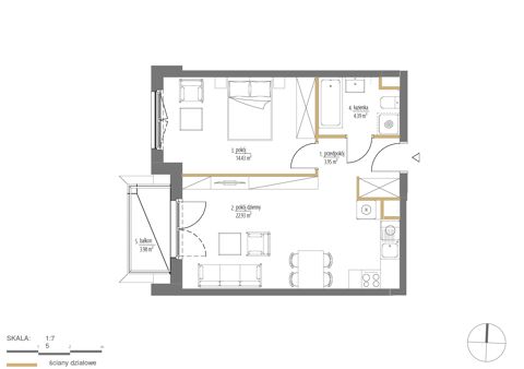 Plan 2 pok. 46m²