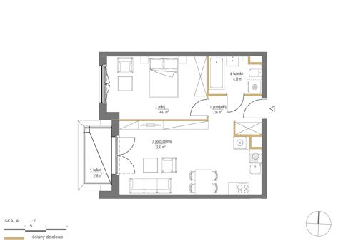 Plan 2 pok. 46m²