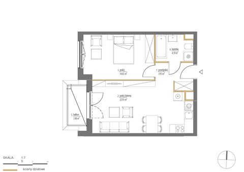 Plan 2 pok. 46m²