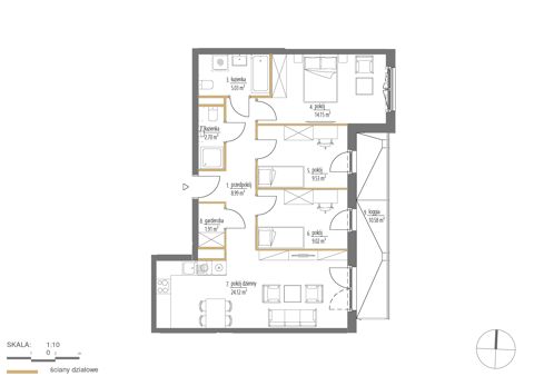 Plan 4 pok. 75m²