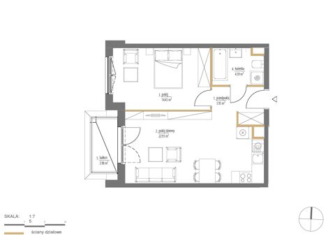 Plan 2 pok. 46m²