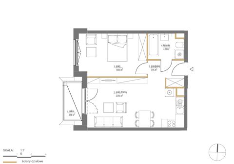 Plan 2 pok. 46m²