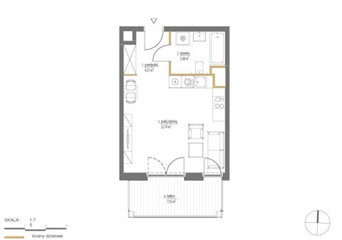Plan 1 pok. 32m²