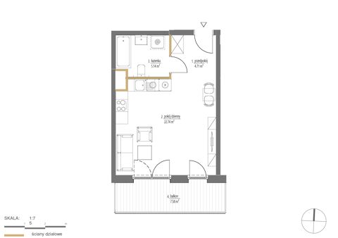 Plan 1 pok. 33m²