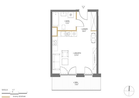Plan 1 pok. 33m²