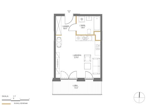 Plan 1 pok. 32m²
