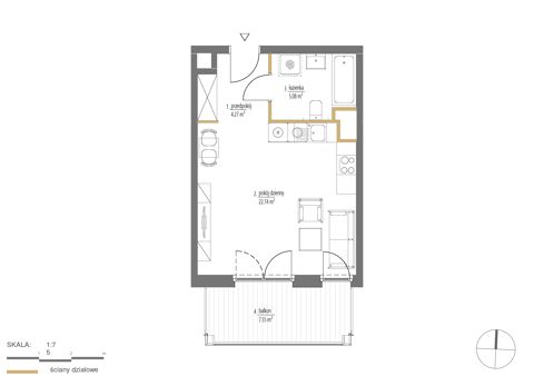 Plan 1 pok. 32m²