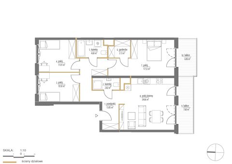 Plan 4 pok. 88m²