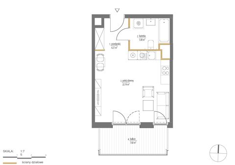 Plan 1 pok. 32m²