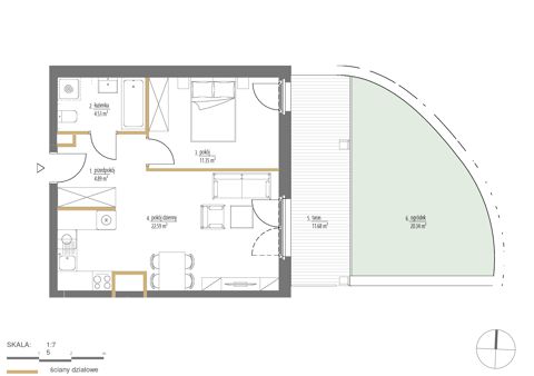 Plan 2 pok. 43m²