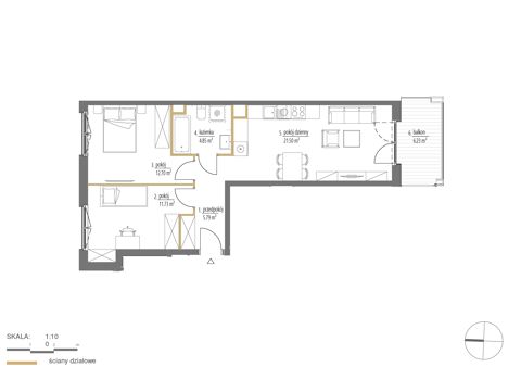Plan 3 pok. 57m²