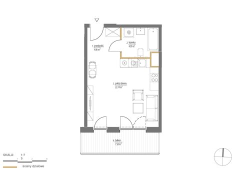 Plan 1 pok. 33m²