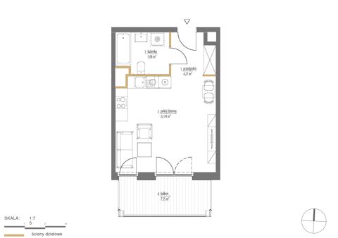 Plan 1 pok. 32m²