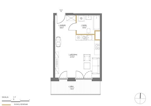 Plan 1 pok. 33m²