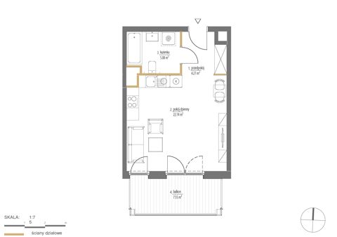 Plan 1 pok. 32m²