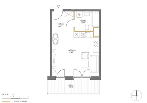 Plan 1 pok. 33m²