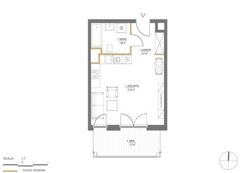 Plan 1 pok. 32m²