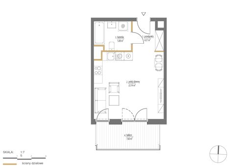 Plan 1 pok. 32m²