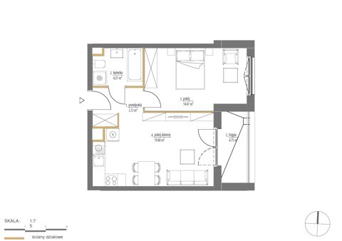 Plan 2 pok. 42m²