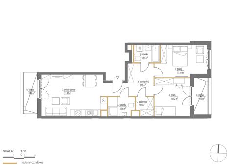 Plan 3 pok. 70m²