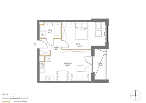 Plan 2 pok. 42m²
