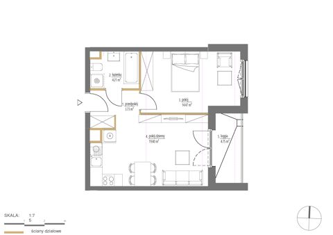 Plan 2 pok. 42m²