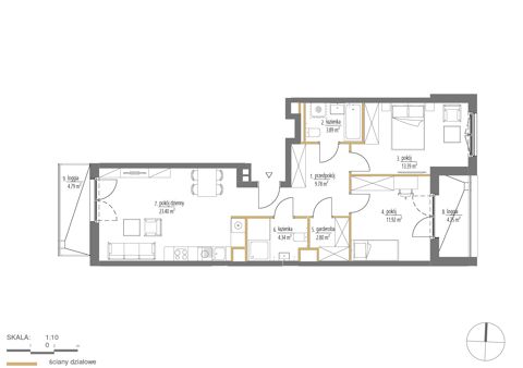 Plan 3 pok. 70m²