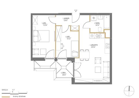 Plan 3 pok. 57m²
