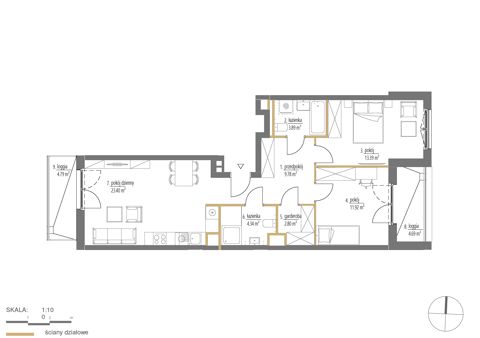 Plan 3 pok. 70m²