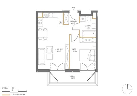 Plan 2 pok. 45m²