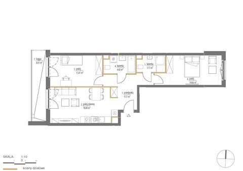 Plan 3 pok. 64m²