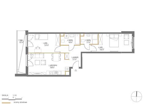 Plan 3 pok. 64m²