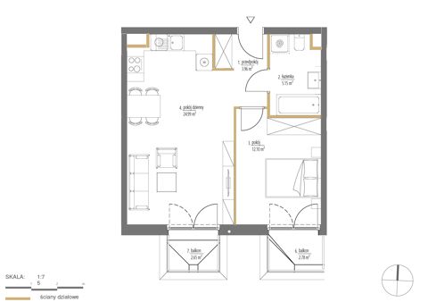 Plan 2 pok. 46m²