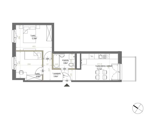 Plan 3 pok. 44m²