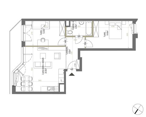 Plan 3 pok. 61m²