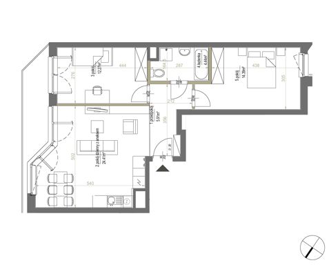 Plan 3 pok. 61m²