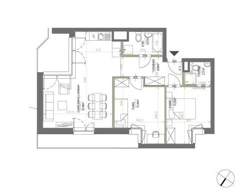 Plan 3 pok. 61m²