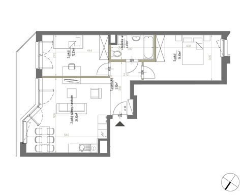 Plan 3 pok. 61m²
