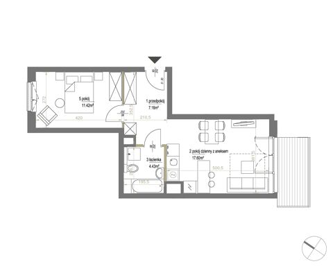 Plan 2 pok. 41m²
