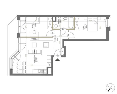 Plan 3 pok. 62m²
