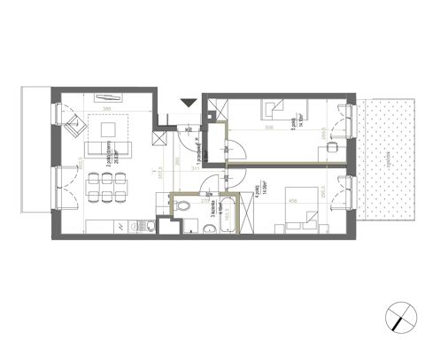 Plan 3 pok. 65m²
