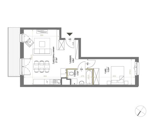 Plan 2 pok. 49m²