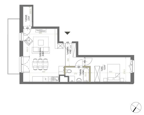 Plan 2 pok. 50m²