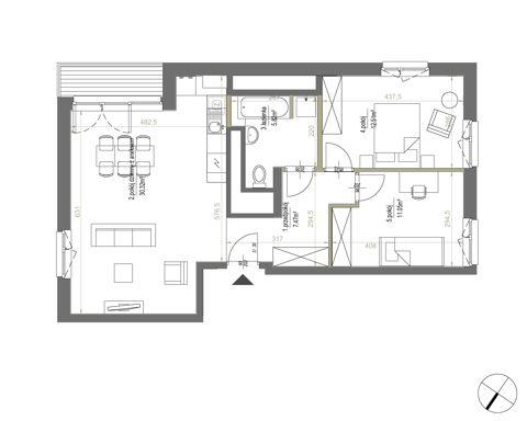 Plan 3 pok. 67m²
