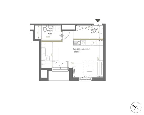 Plan 1 pok. 37m²