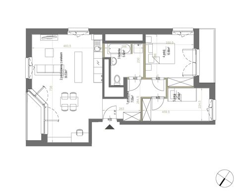 Plan 3 pok. 63m²