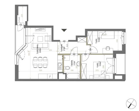 Plan 3 pok. 56m²